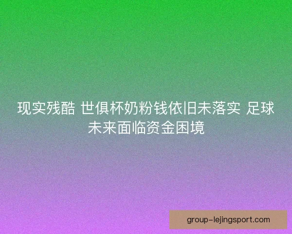 现实残酷 世俱杯奶粉钱依旧未落实 足球未来面临资金困境